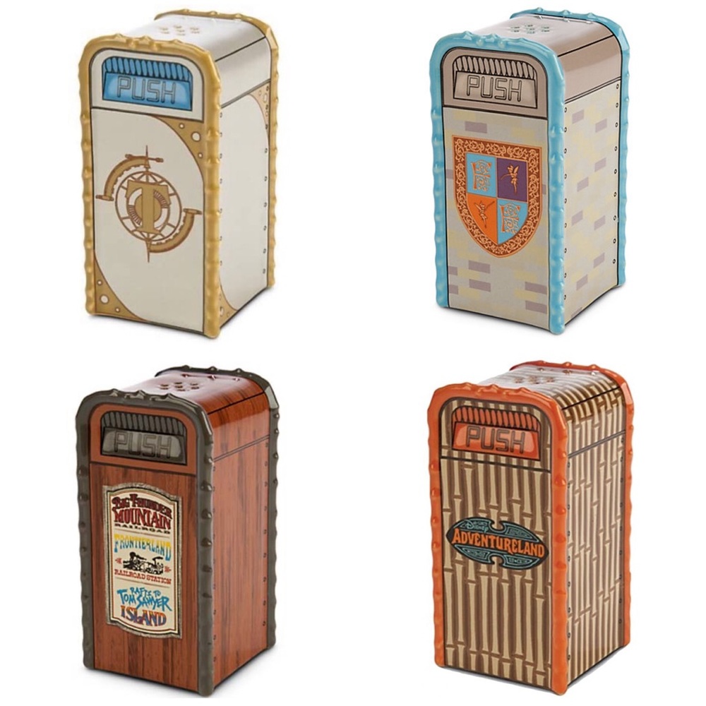 Disney Parks Trashcan Salt and Pepper Shaker Set